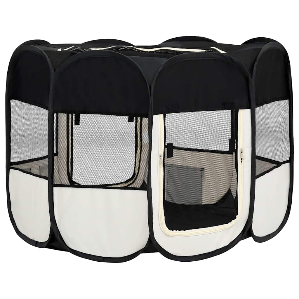 Parque plegable para cachorros, 90 x 90 x 58 cm, caja portátil para perros y cachorros, ideal para entrenamiento y juego, interior y exterior