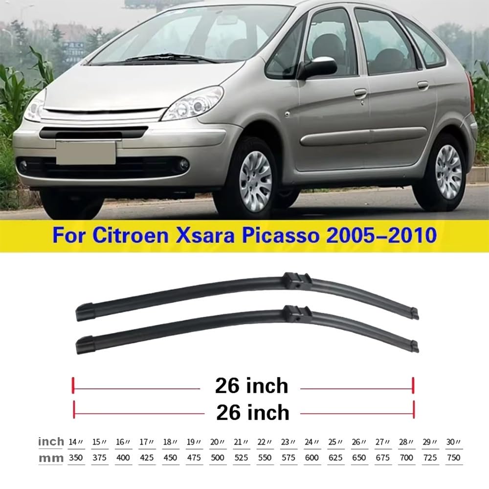 Set Braccio Tergicristallo + Spazzola Posteriore Per Citroën Xsara Picasso N68 (Anno 99)