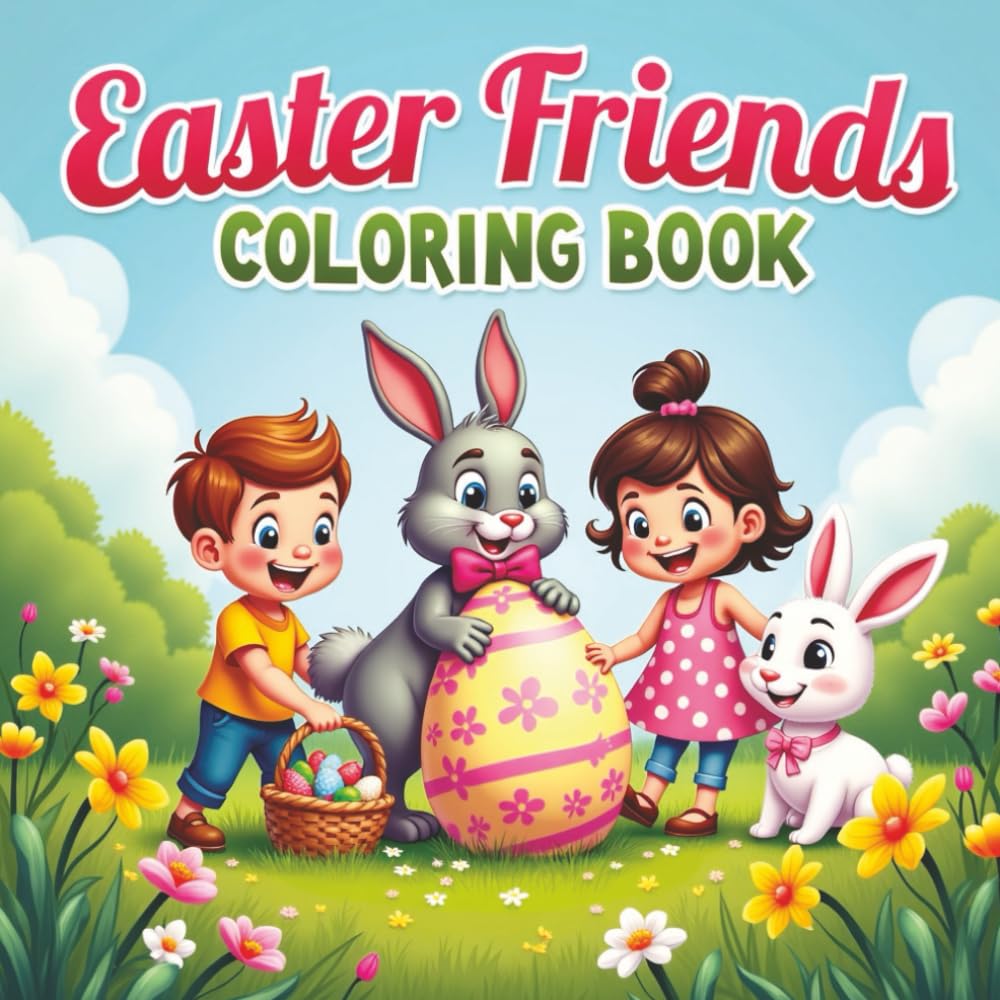 Easter Friends Coloring Book: Cute Bunnies, Lambs, Eggs, and Springtime Fun