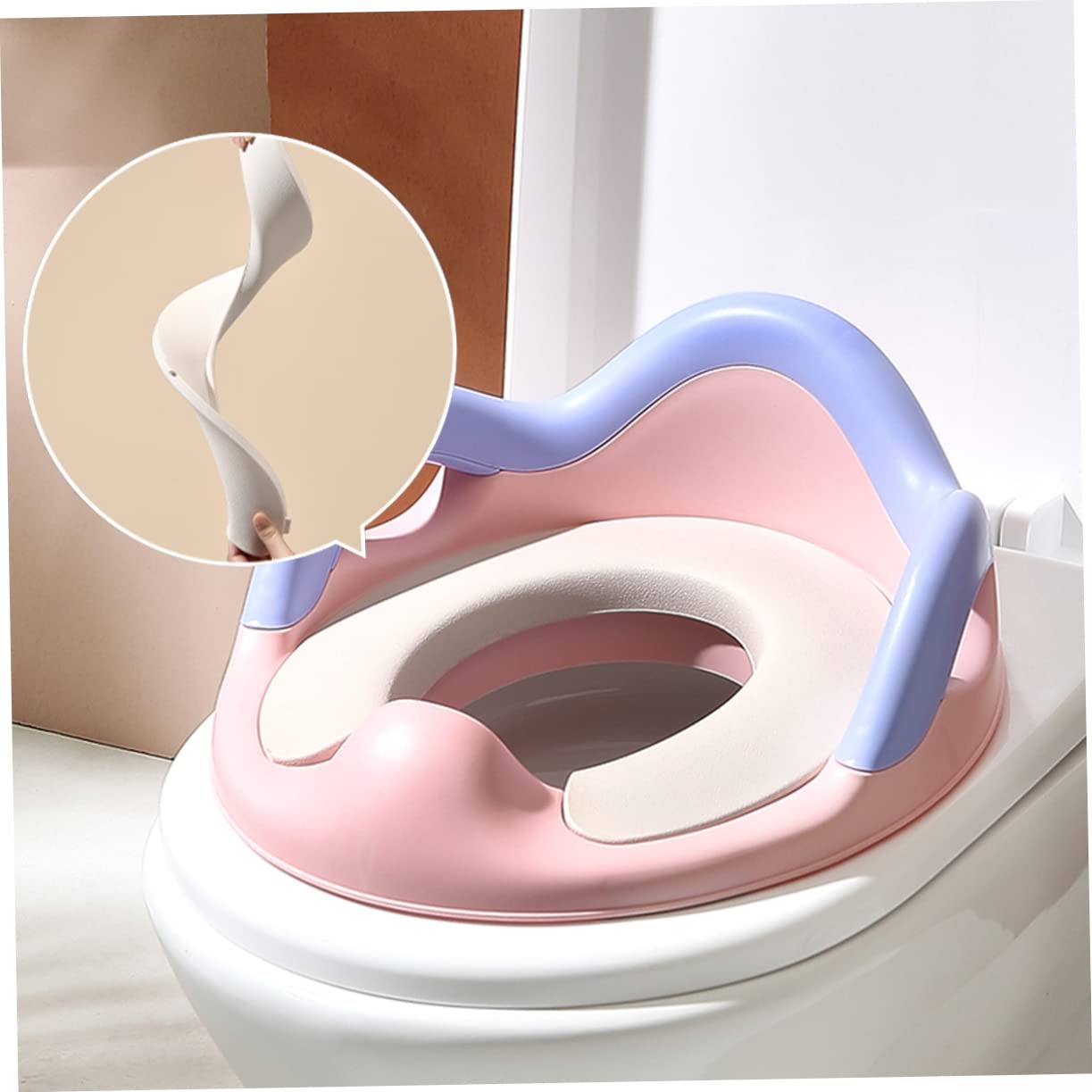 ifundom 1pieza Reductor Para Wc Infantil Anillo Entrenador De Baño Para Niña Funda Antideslizante Manijas De Compatible La Mayoría De Inodoros Para Entrenamiento De Potty Niña y Niñas