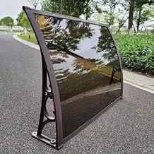 Door Awning for Entrance, Polycarbonate Window Awning with Aluminum Alloy Frame, Full Weather Protection Patio Canopy & Porch Cover for Rain Snow UV Sun, Outdoor House Shelter