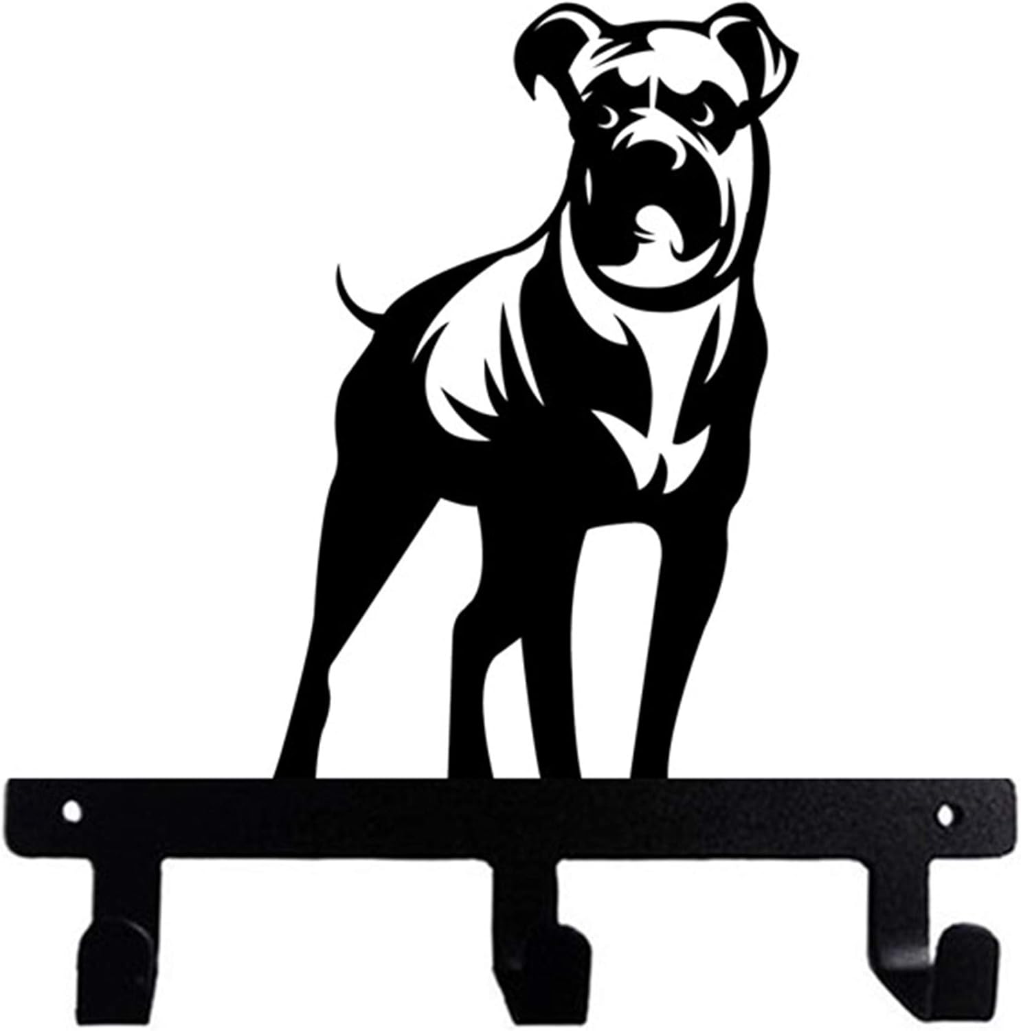 Boxer Dog Silhouette Shaped Metal Wall Hook for Leash Keys Clothes Towel Kitchen Mudroom Bedroom Bathroom (Standing)