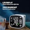 Monitor de presión arterial Oklar recargable para muñeca, con pantalla LED retroiluminada, locución, memoria de 240 lecturas para 2 usuarios, con estuche de transporte 4