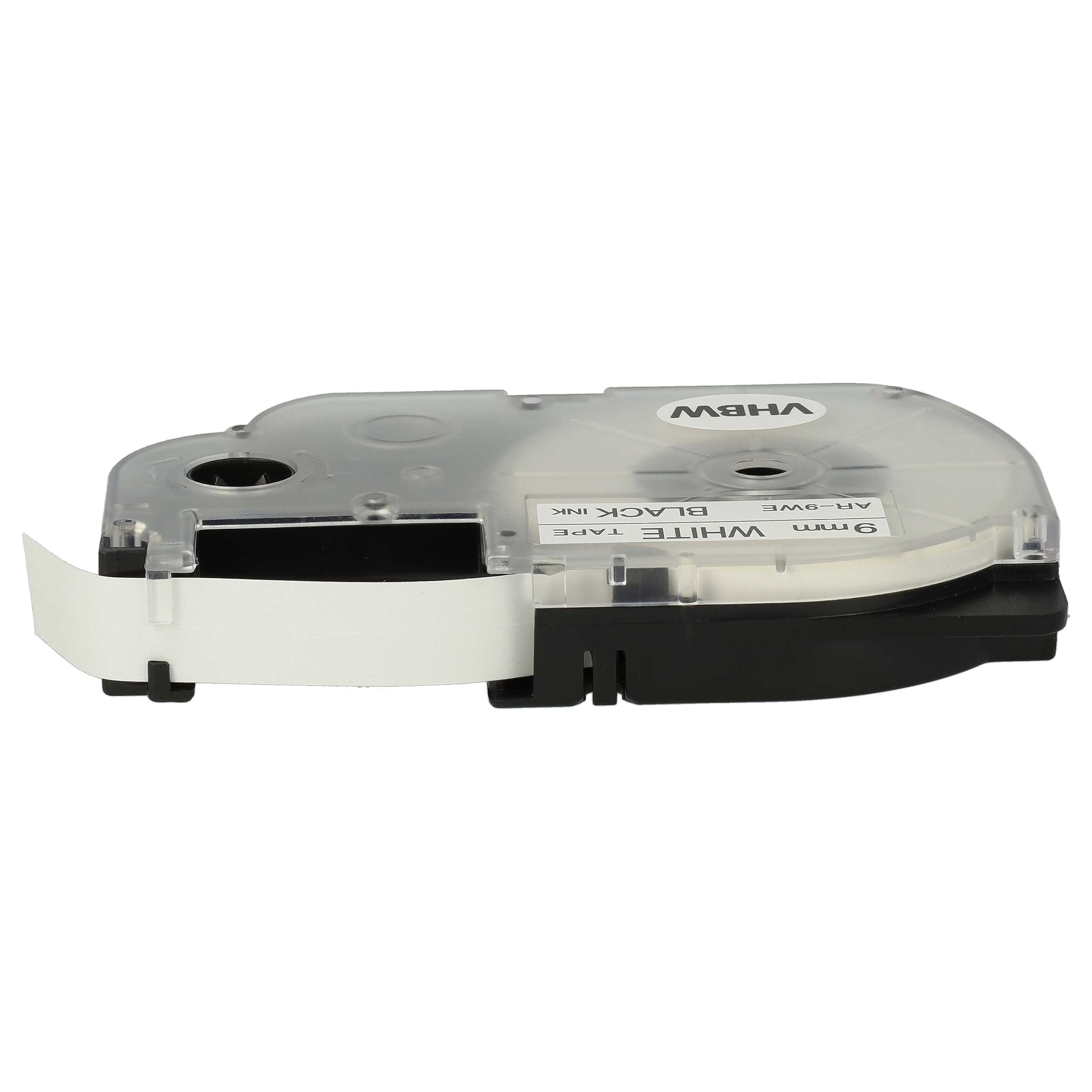vhbw 10x Schriftband-Kassette Ersatz für Casio XR-9WE | XR-9WE1 für Etiketten-Drucker 8m x 9mm Schwarz auf Weiß