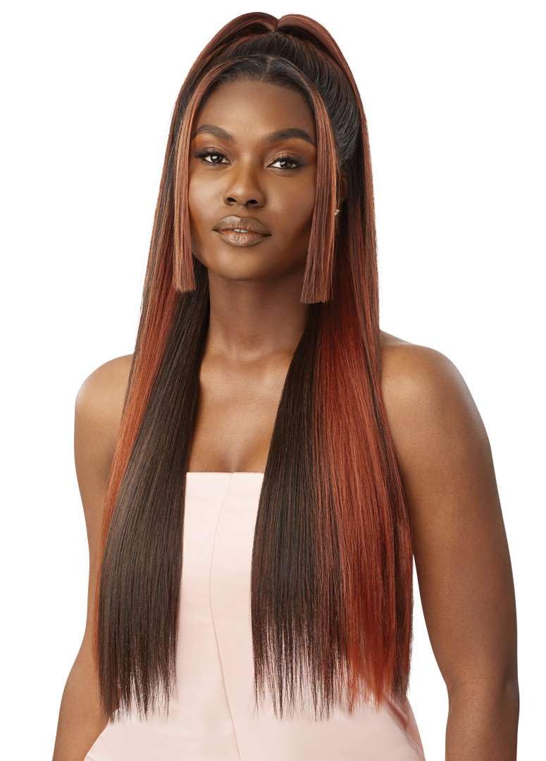 Outre 100% Fully Hand-Tied Wig - Hhb-Sleek Yaki 28" (Color:1B OFF BLACK) - Image 4