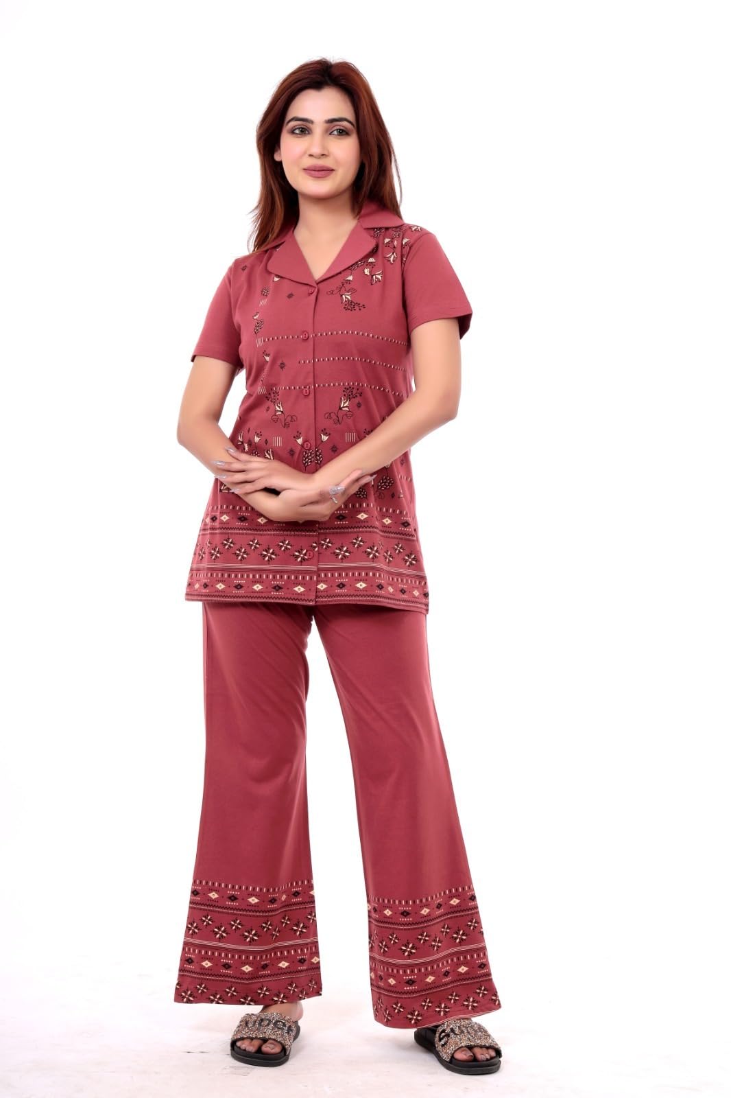 miss wish Summer Casual Half Sleeve Cotton blend Printed Nightsuit for Women's-picture-37