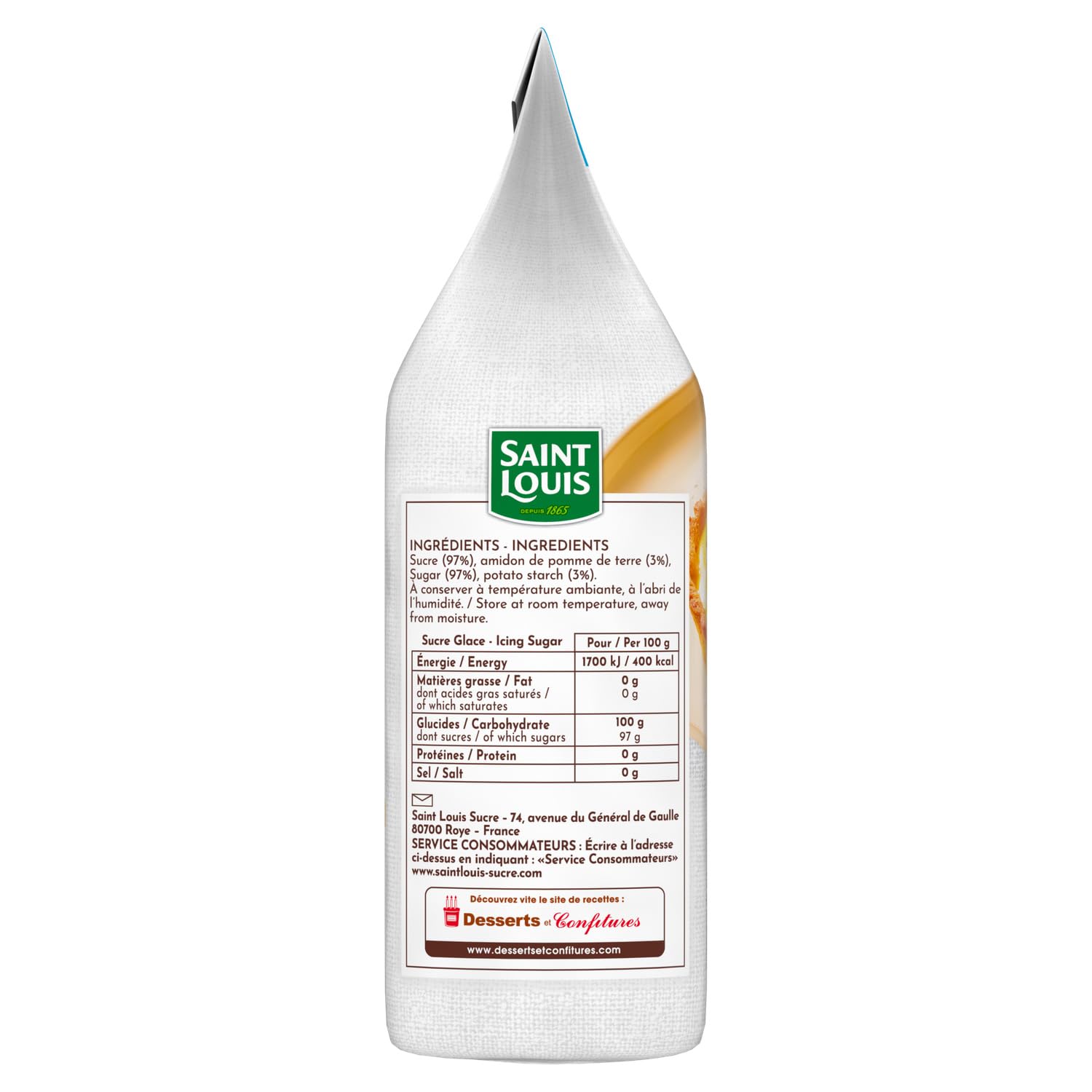 SAINT LOUIS Sucre Glace Spécial Pâtisserie 1kg — Poudre Fine pour Desserts et Préparations - Lot de 3