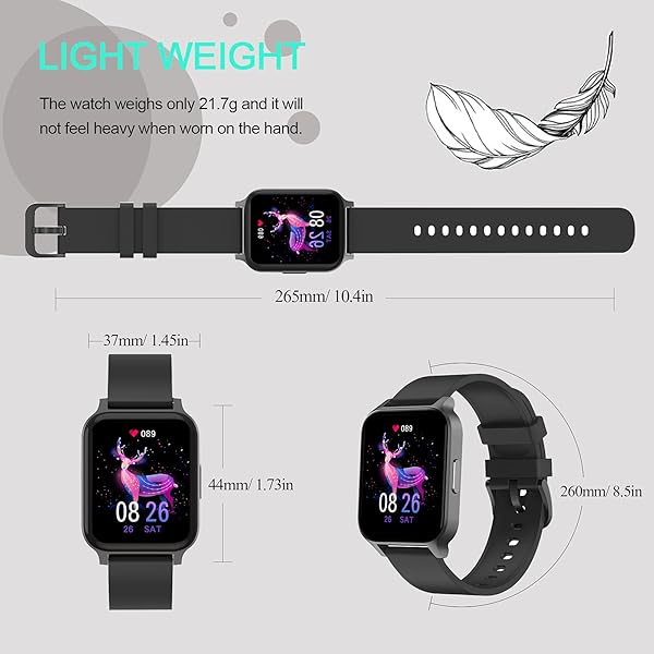 CHRONUS Smartwatch Uomo Donna 165 Orologio Fitness Contapassi Cardiofrequenzimetro da Polso 24 Sportivo Smart Watch con Misurazione della temperatura corporea Impermeabile IP67 per Android iOS