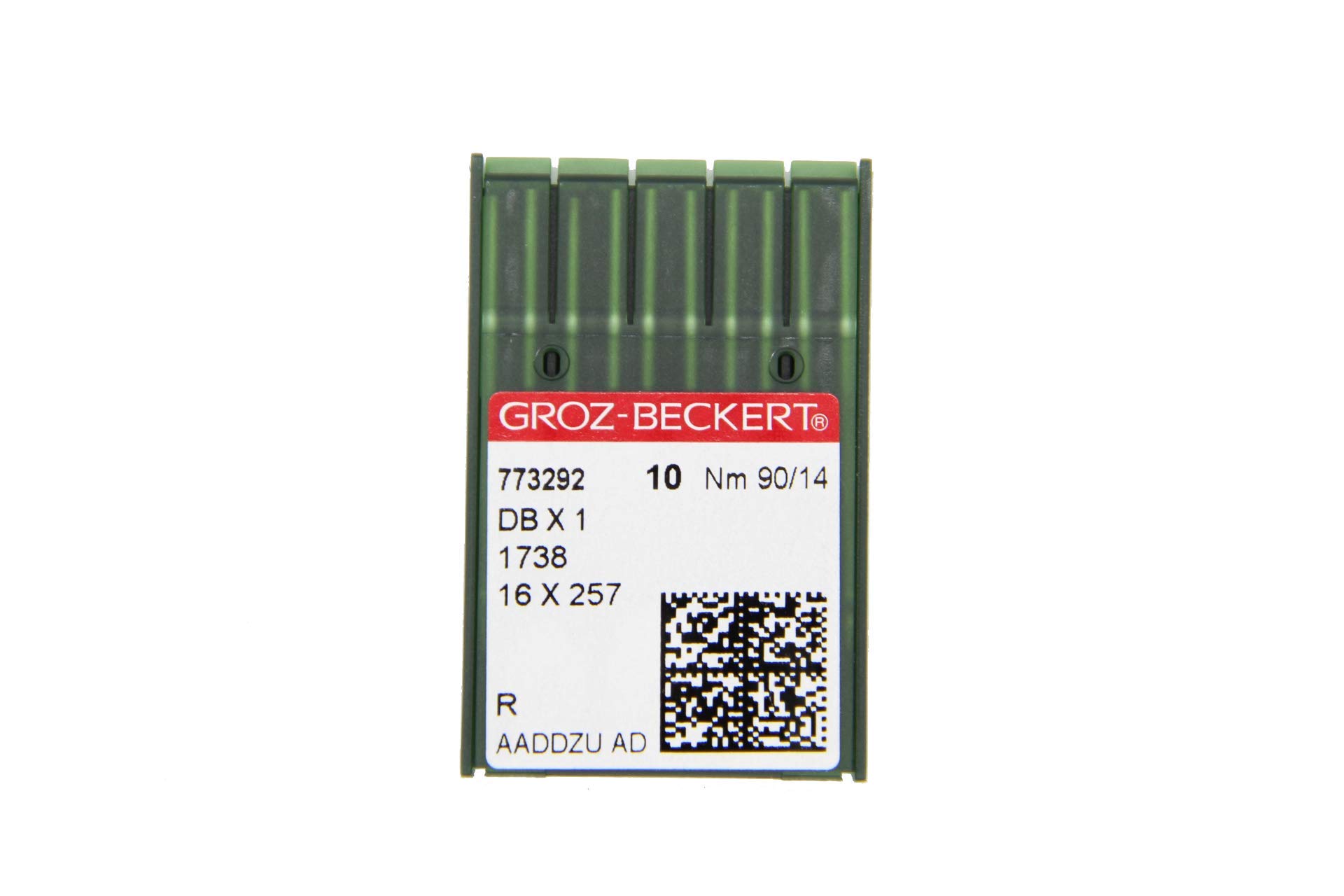 Groz-Beckert Black|White|Brown Pack Of 10 Sewing Needles Dbx1 With Round Piston And Bullet Tip For Industrial Sewing Machines (Nm. 90/14)