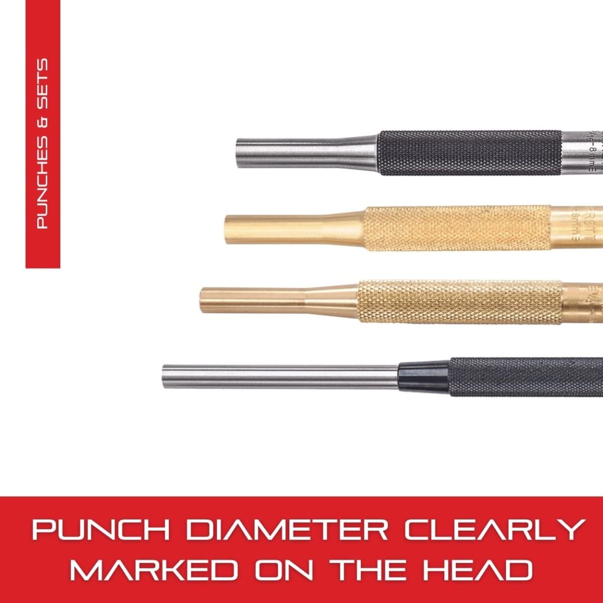 Starrett B565A Brass Drive Pin Punch, 4" Overall Length, 5/16" Pin Length, 1/16" Pin Diameter - Image 4