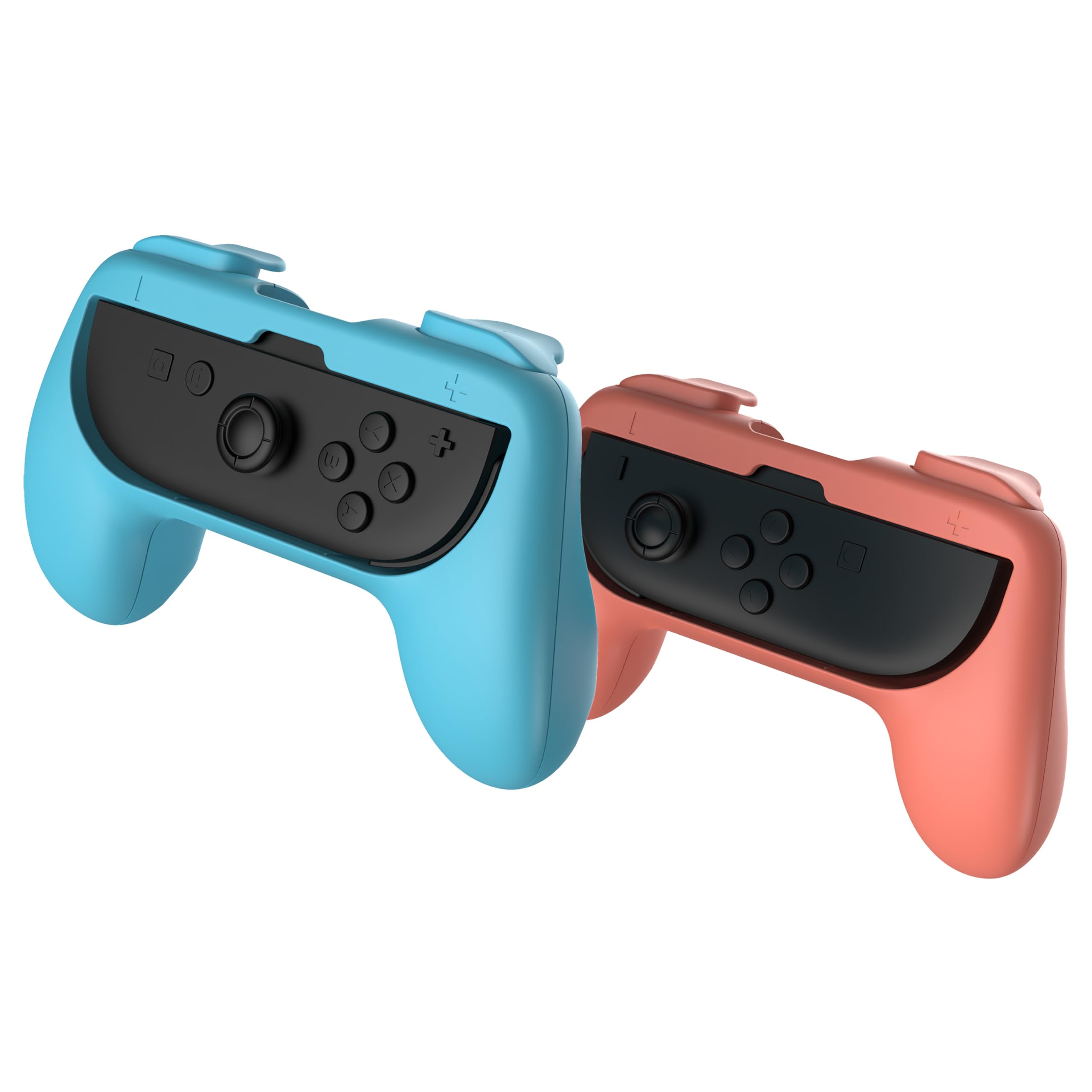 Subsonic - Pack 2 Grips Manette pour Joy-​con Compatible Nintendo Switch et Nintendo Switch 2 - Adaptateur Inclus - Bleu et Rouge