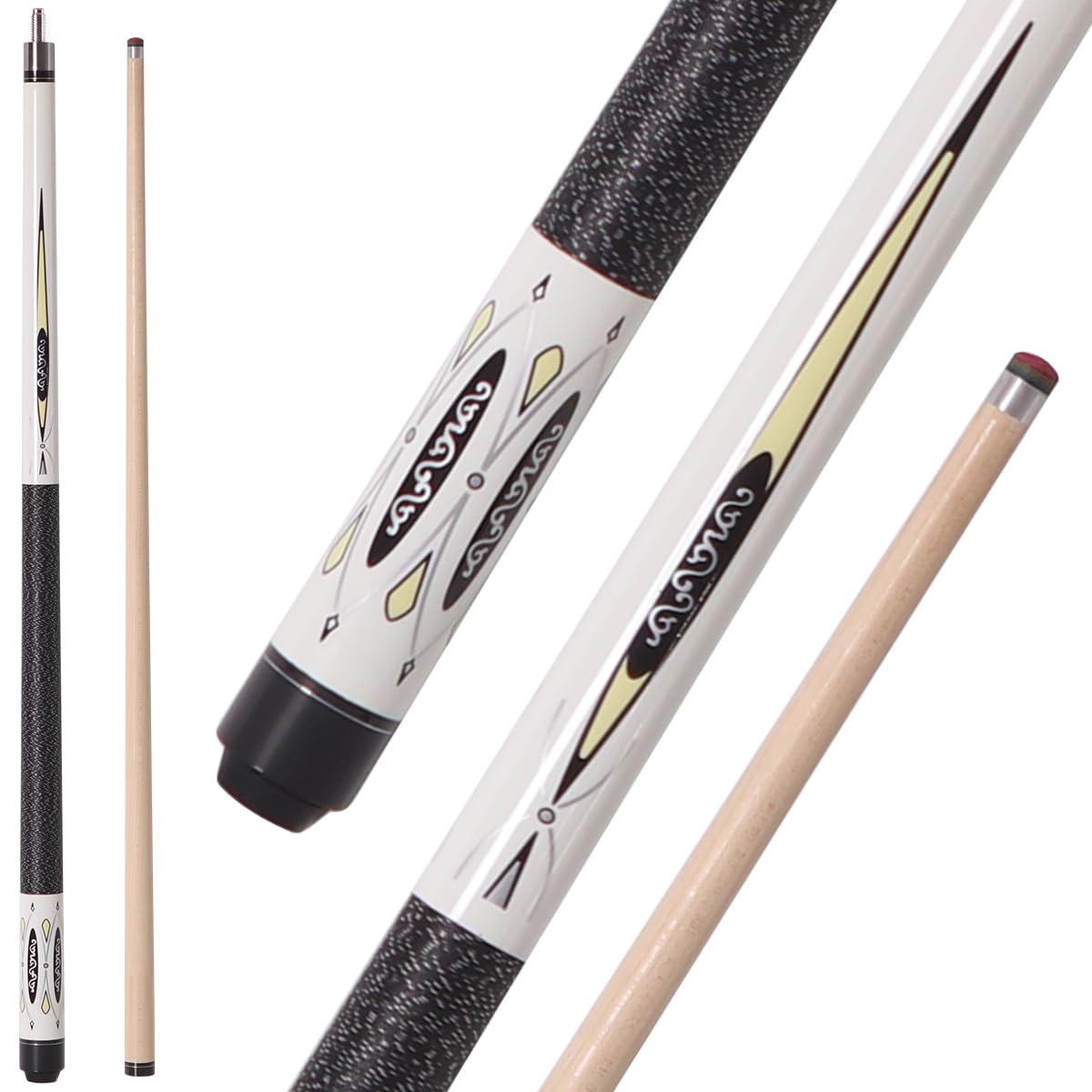 Canadian Maple Pool Cue Sticks (10mm/11.5mm/13mm Tip Available), 58" 2-Piece Pool Sticks for Adults with Low Deflection Shaft,Billiard Sticks for Home, Bar, and Tournament Play (11.5MM)-picture-17