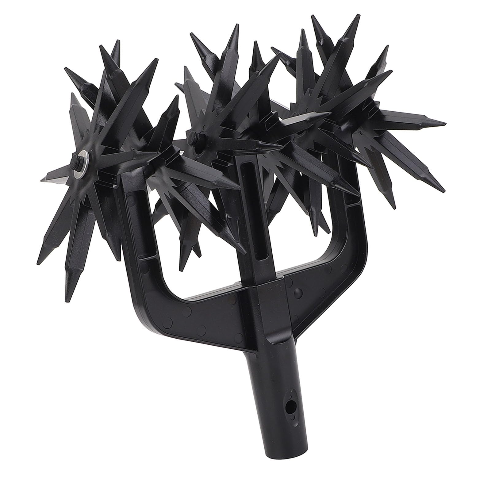 Cultivador Rotativo de Jardín, Cimor de Mano Ajustable con Ruedas de Plástico Desmontables y Largas Picos, Herramienta de Cultivador del Suelo para la Aireación