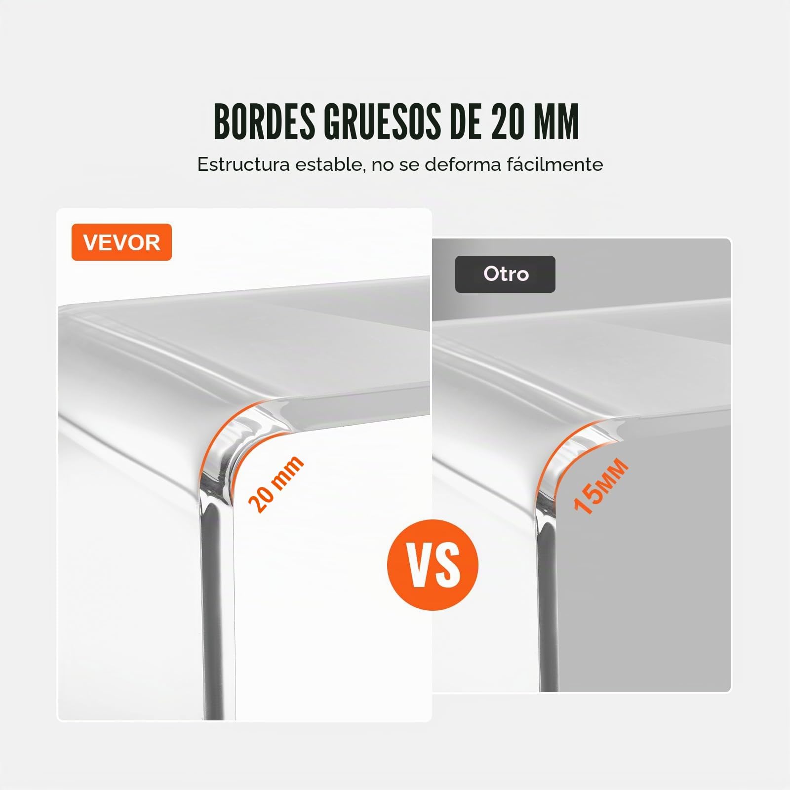 VEVOR Mesa de Centro de Acrílico Mesa Auxiliar 813x401x414 mm Extremo del Sofá de Acrílico Grosor de 20 mm Carga Máxima de 50 kg Mesa de Salón Almacenamiento Grande para Dormitorio Balcón Cafetería