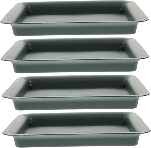 SECFOU 4pcs Round Plant Dish Round Planter Pot Suculentas Square Planter Box Potting Tray Vegetable Tray Planter Drainage Tray Potted Trays Resin