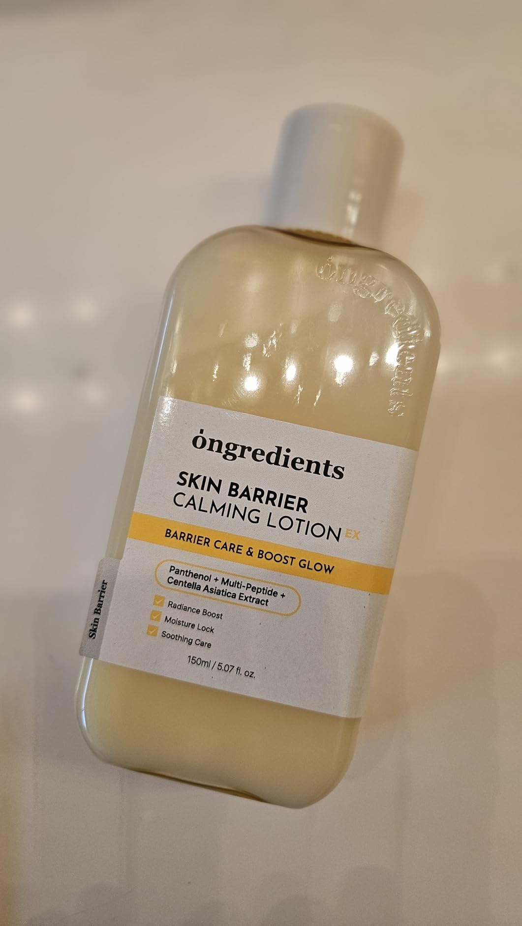 ONGREDIENTS Skin Barrier Calming Lotion EX, Hydrating Lotion for Smooth Makeup Prep & Glowy Skin, Under Makeup Facial Lotion, GHK-Cu Peptide, Collagen, Korean Skincare, 5.07 fl. oz. / 150ml