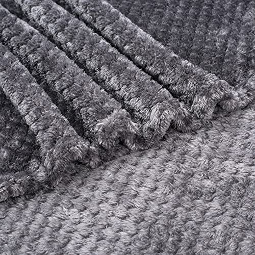 Image of Warm Soft Fuzzy Dog or Cat Blanket, Plush Fleece Throws for Bed, Couch, Sofa, Travel (M /32 inch x 40 inch, Grey Black)