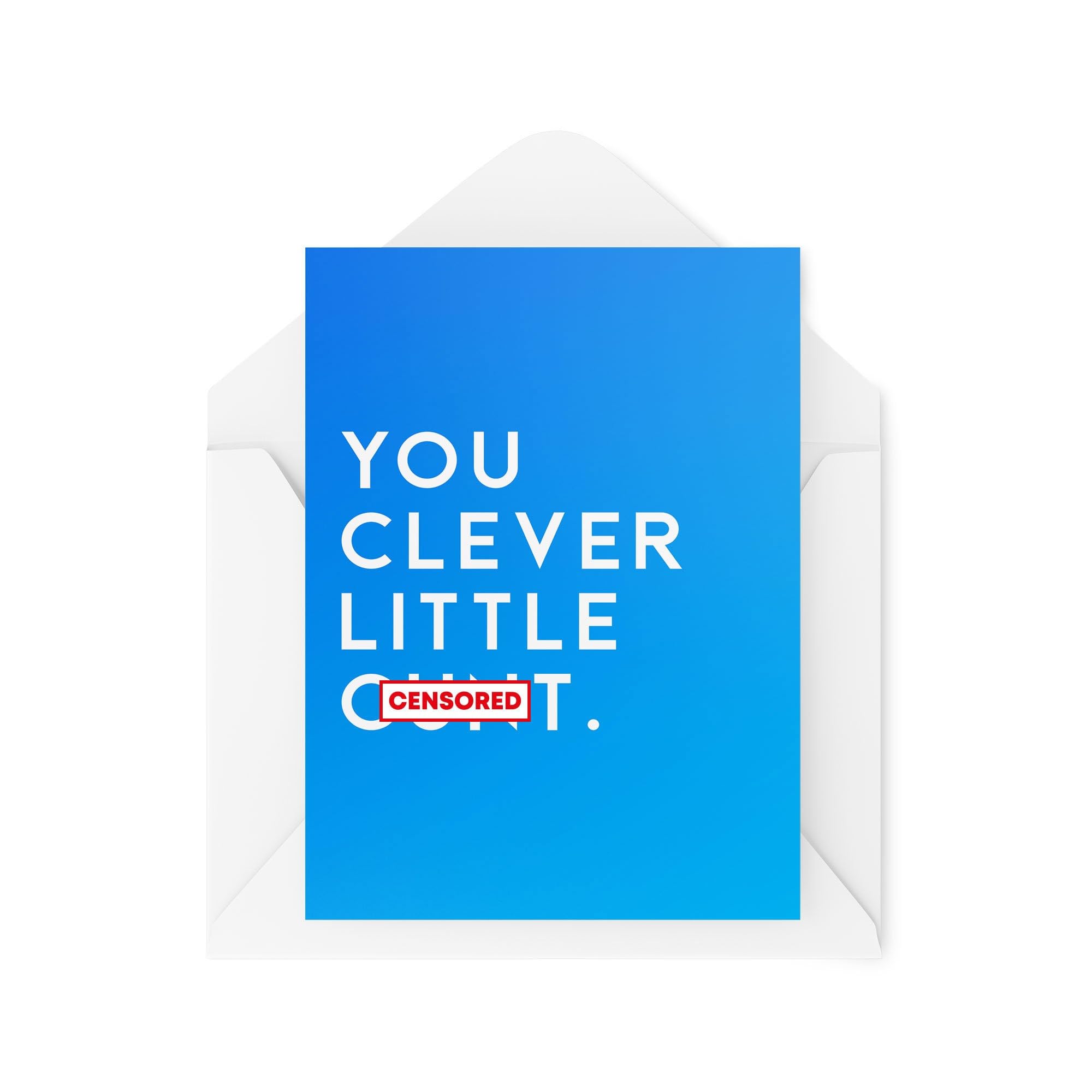 Tongue in Peach Funny Graduation Cards - You Clever Little C*nt - A5 Matte Finish - Funny Cards for Friends - Passed Test Card - Exam Card - Cards for Students - CBH1738