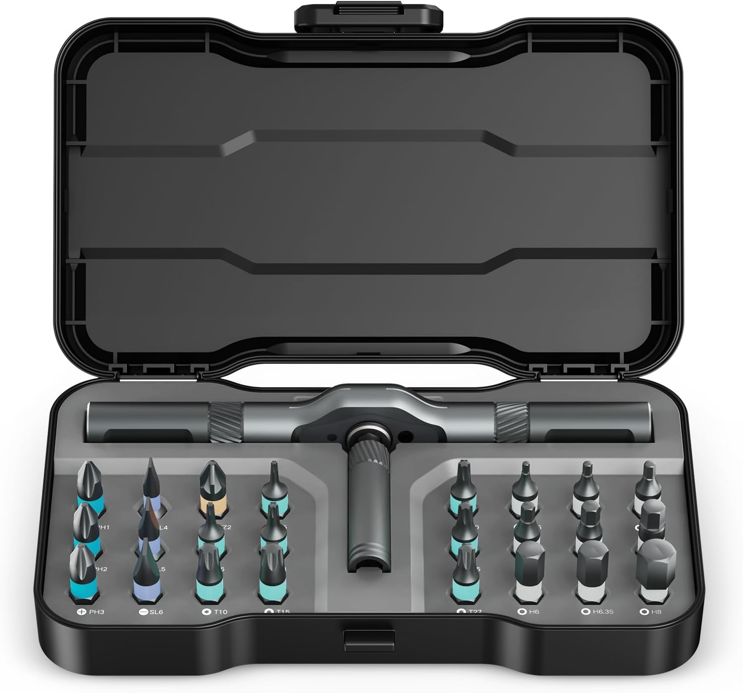 24 in 1 Magnetic Screwdriver Set, Mini Ratchet Screwdriver Set, Precision Repair Tool Kit with DIY Detachable Ratchet Handle, Multi Bit 24 in 1 DIY Screwdriver Kit for Christmas Gifts