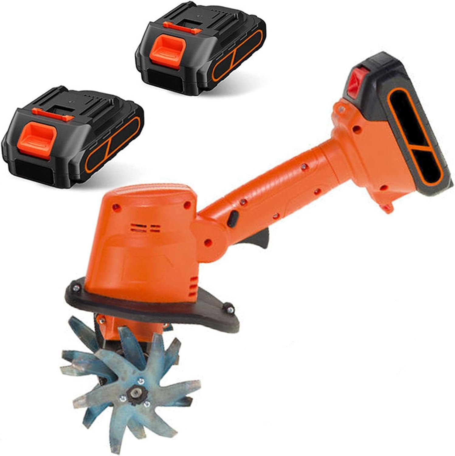 Coltivatore a rulli a batteria compatto 21V con batteria ricaricabile, larghezza e profondità 10cm per l'allentamento del suolo, rotavatore portatile ergonomico ideale per la cura del prato del piccol