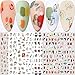 Yeahbo Adesivi per Unghie Nail Art Fiori Graffiti, 6 Fogli Decorazioni Unghie Astratto Lady Face Rose Leaf, Adesivi Unghie Nail Art Fai da Te, Nail Stickers Decorazioni per Donna Ragazze