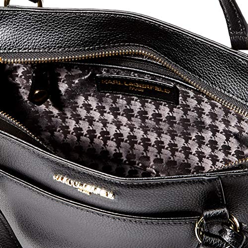 Karl Lagerfeld Paris IRIS Satchel Handbag, Black/Gold