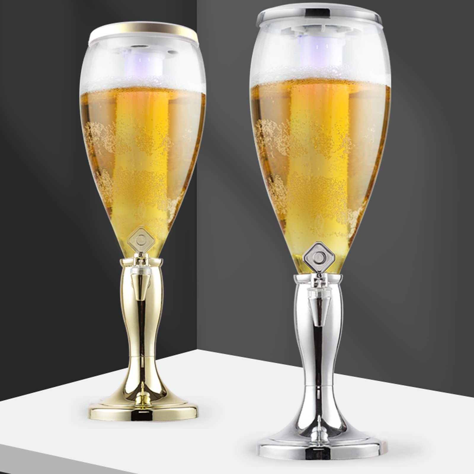 Dispensador de Torre de Cerveza Dispensador de cerveza de 5L Contenedor de cerveza comercial con dispensador de torre de cerveza de carámbano luminoso extraíble y lavable for bar Restaurante buffet fa