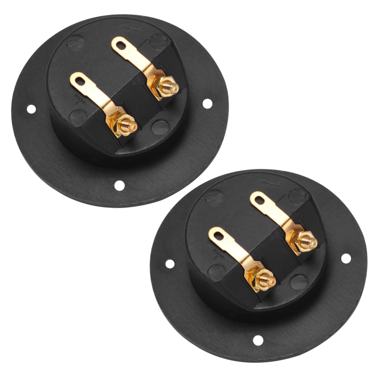 Toyvian 2pcs Speaker Terminal Box Screw Type Connectors Easy Installation Junction Box for and Speakers Black Binding Post Plated Terminals for Optimal Signal Transfer