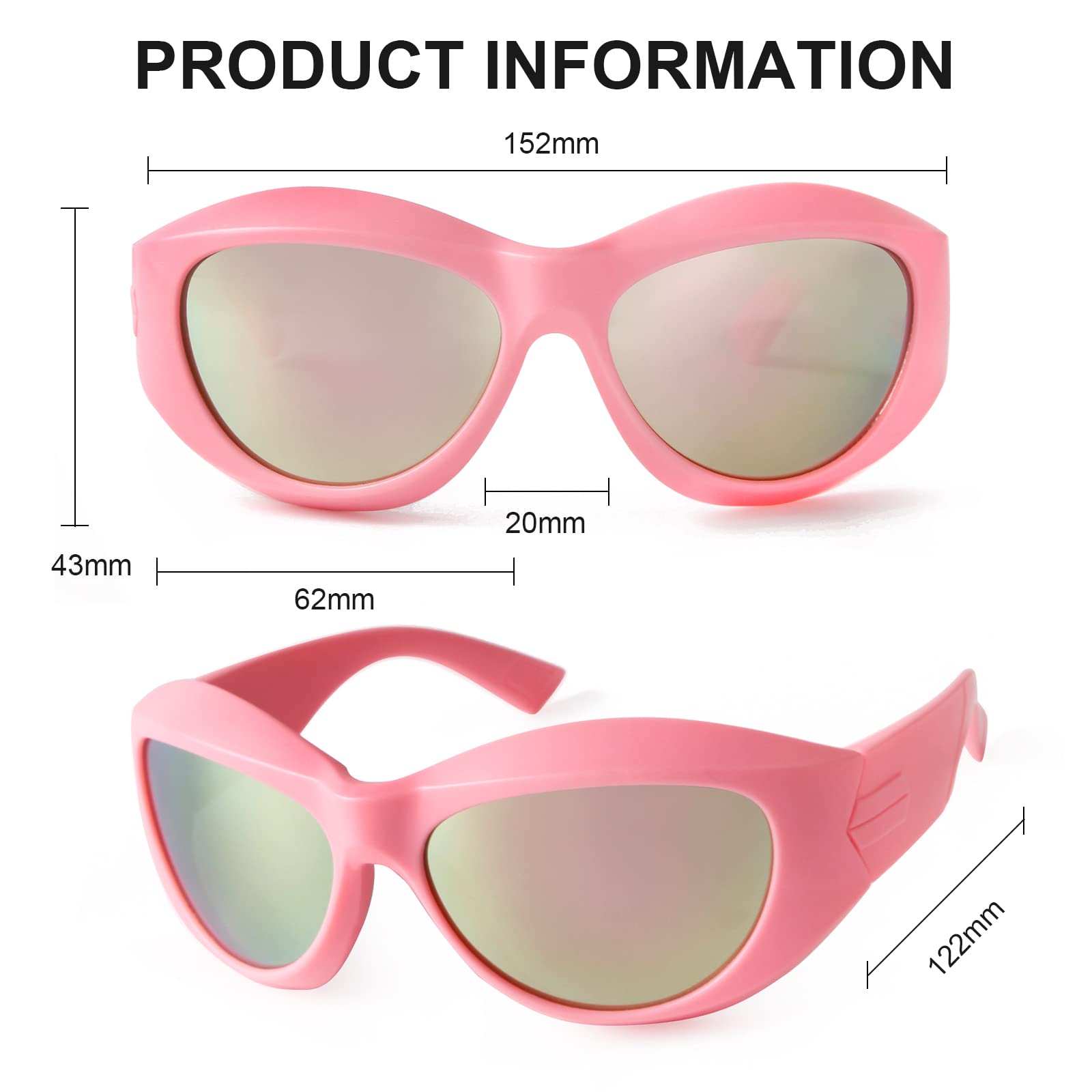 Y2K PH20926 Lunettes de soleil ovales surdimensionnées tendance pour homme et femme