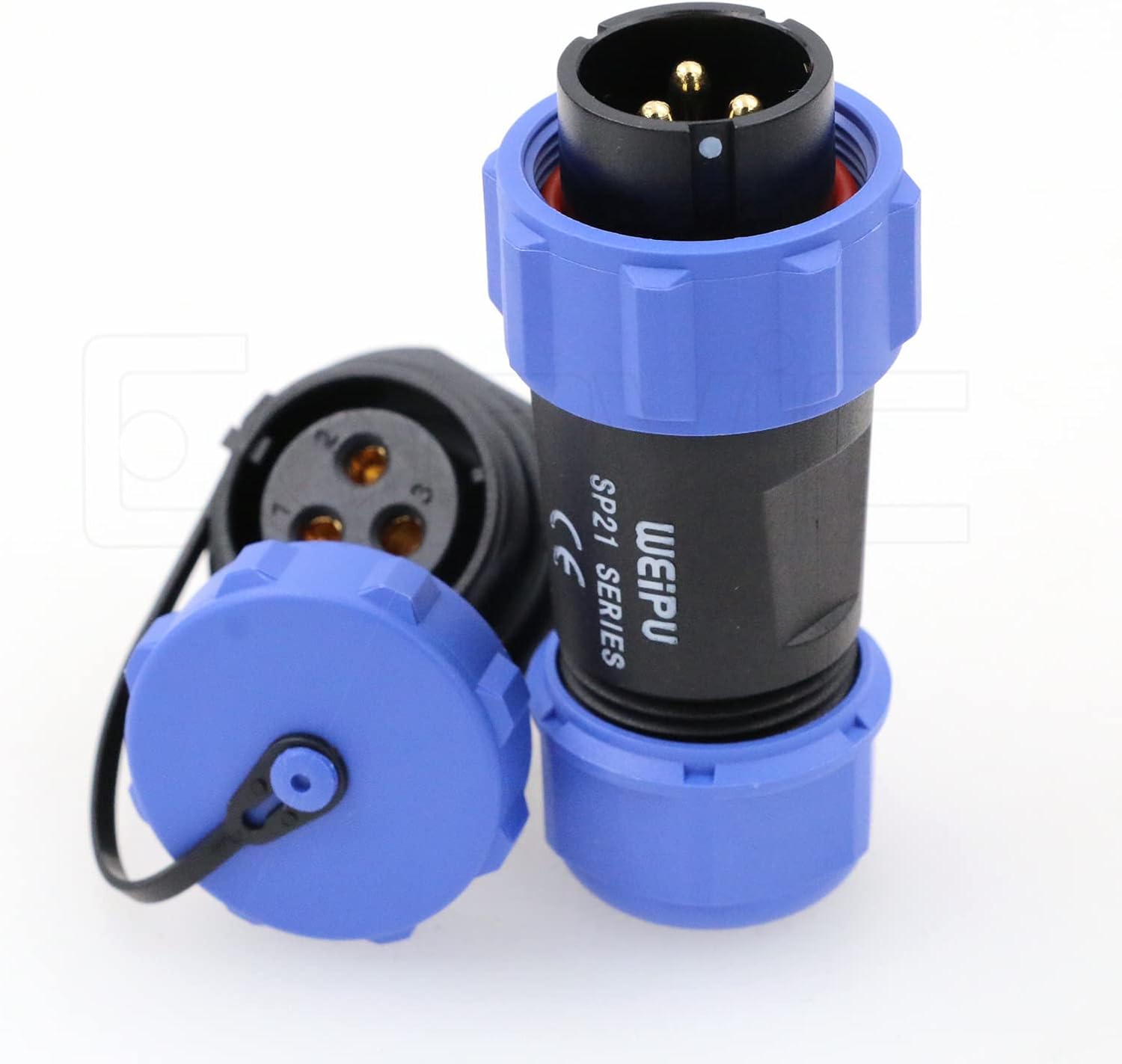 Eonvic Weipu SP21 3 Pin Panel Mount Aviation Plug Socket Waterproof