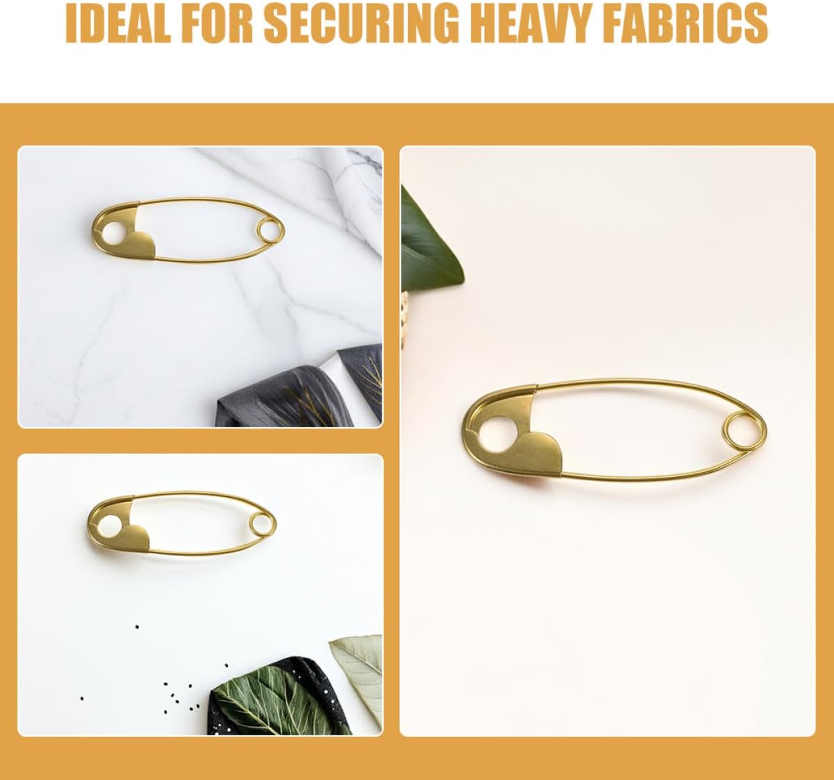 Unomor 2pcs Jumbo 22cm Safety Pins Bag Handle Accessories for Handbag Replacement, Decorative Large Safety Pins for Apparel and Craft Sewing Supplies