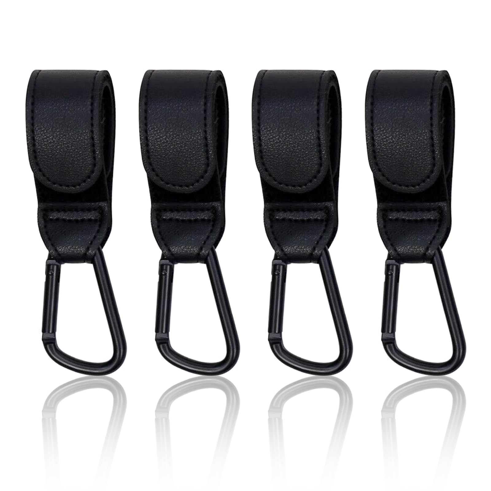 4 Pezzi Ganci per Passeggino, Accessori per Passeggino, Ganci Carrozzina Porta Borse con Moschettone Clip Carrozzina, per Borsa Fasciatoio Borse, Bag Sospese, Borraccia