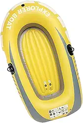 Dynwave Caiaque inflável, barco inflável com suportes para remos, flutuadores de lago, de PVC, barco ao ar livre para pesca em rios, Pequeno Sem Remos