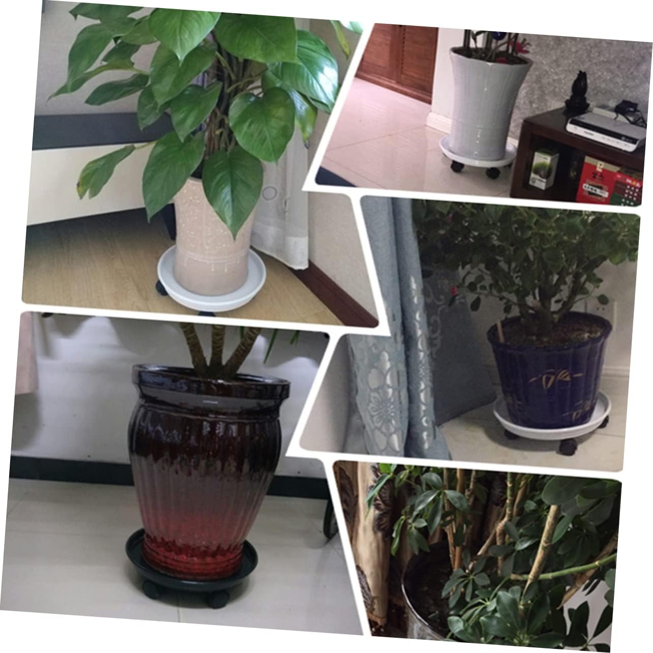 Yardwe 2pcs Plant Pot Mover Coasters and Burlap Wrap for Potted Plant Accessories