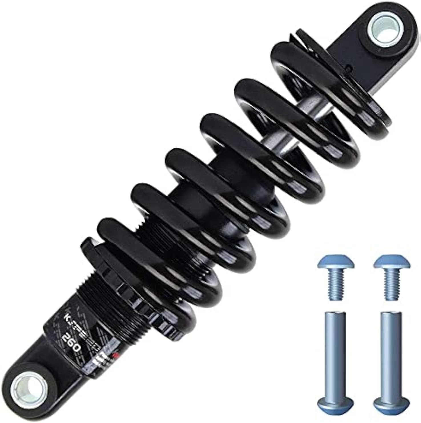 splumzer Mountain Bike Rear Shock Absorber Bicycle Rear Biliary Spring Shock, Coil Spring Black Without Damping (Eye-to-eye 150mm Spring rates 550Lb)