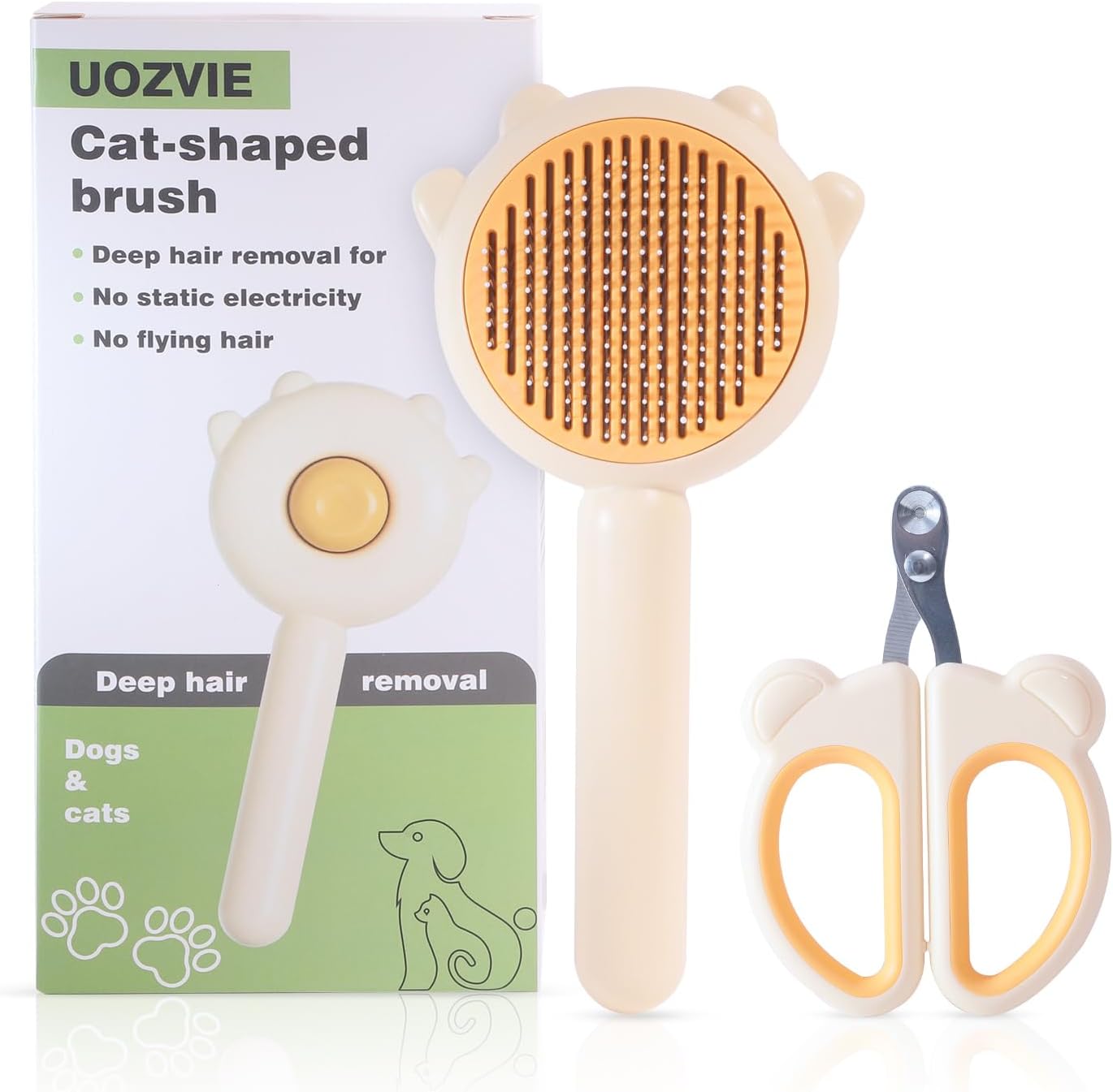 Nopisen Pet Hair Cleaner Brush，Cat Brush with Release