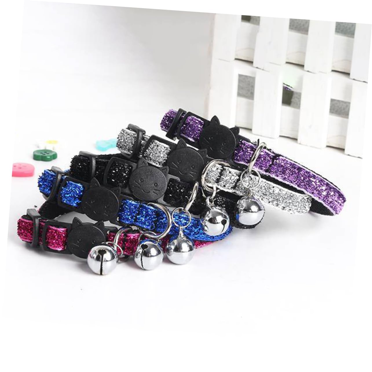 BESPORTBLE 15pezzi Collare Regolabile Nylon Con Campanella Per Gatti e Cani Da Accessorio Sicuro e Pratico Per Identificazione Animali Domestici