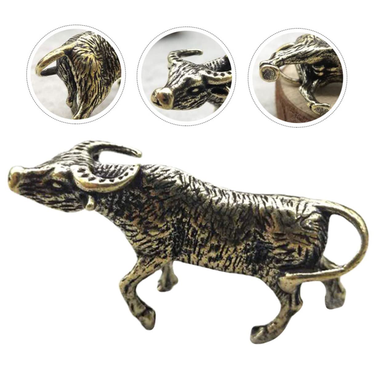 ifundom 12stücke Teiliges Messing Rind Figur Vintage Desktop Dekoration Chinesisches Tierkreiszeichen Edles Wohnaccessoire Für Freunde Und Familie Robust Und Langlebig Feine Verarbeitung