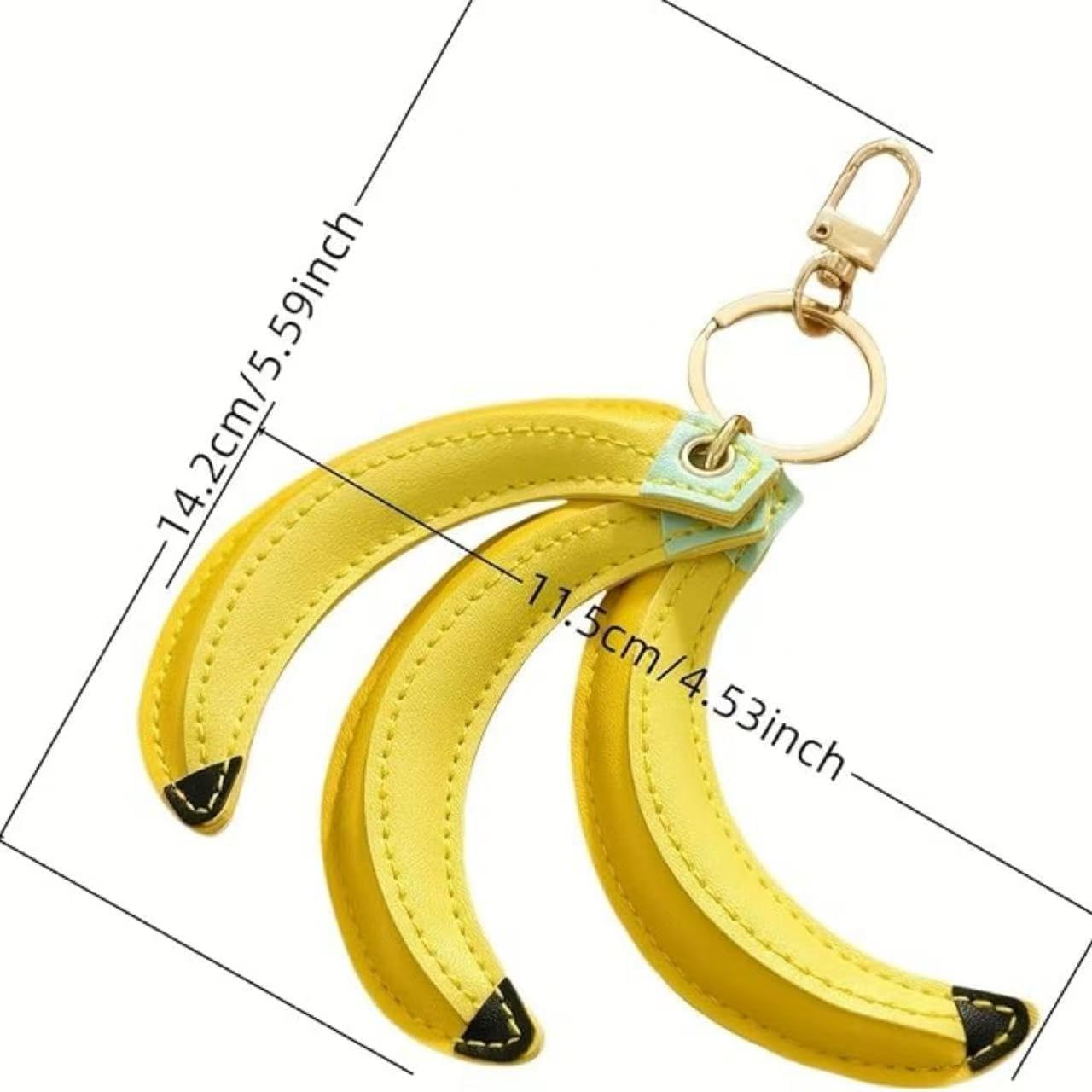 Leather Banana Keychain Bag Charm–Funny Keyring Charm for Women |Car Key Handbag Purse Backpack Tote Decor | Car Interior Decoration,Birthday Gifts - Image 5