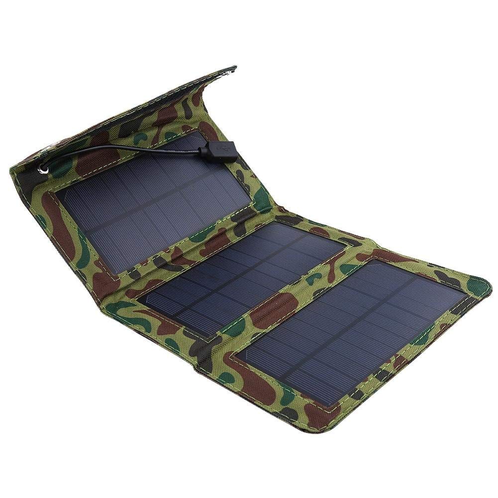 Caricatore Portatile Pieghevole per Pannello Solare 5W 5V Caricatore Portatile per Telefono Portatile USB Power Bank per Esterno per Il Campeggio