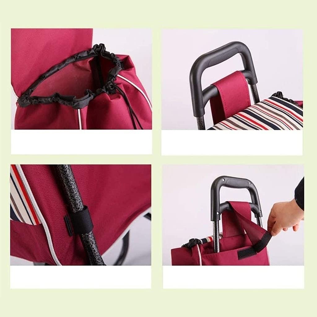 Borse shopper, Pieghevole Shopping Borsa di ricambio carrello a mano, Portatile Impermeabile 40L Oxford Panno Carrello Shopping Carrello Backup Borse, Shopping riutilizzabile Borsa di ricambio, 32 * 2