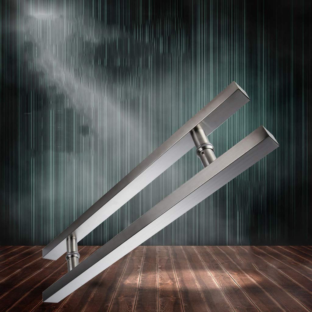 Manilla para Puerta de Cristal, Manilla para Puerta de Madera, Manilla para Puerta corredera de Tubo Cuadrado de Acero Inoxidable Cepillado, para hoteles/oficinas, 4 tamaños (tamañ