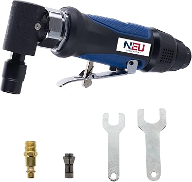 Air die grinder, NEU PNEUPACTURE die grinder set, right angle air grinder kit, with 1/4 and 1/8 inch collets, apply to grinding, polishing