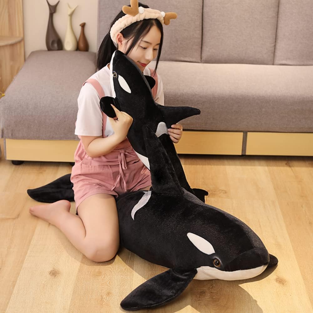 Nice Simulation Killer Whale Plush Toys Stuffed Orcinus Orca Fish Doll Shark Cartoon Soft Sleep Pillow Kids Girls Baby Easter, Thanksgiving, Christmas, New Year's Gifts (29 inch)