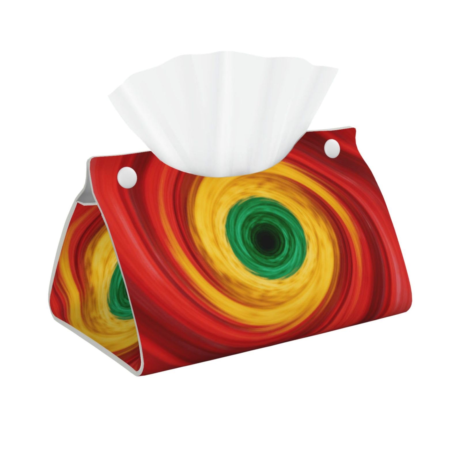 Spiral Three Color Long Leather Tissue Box Cover-Waterproof PU Leather Tissue Holder for Bathroom, Decorative Rectangular Tissue Case