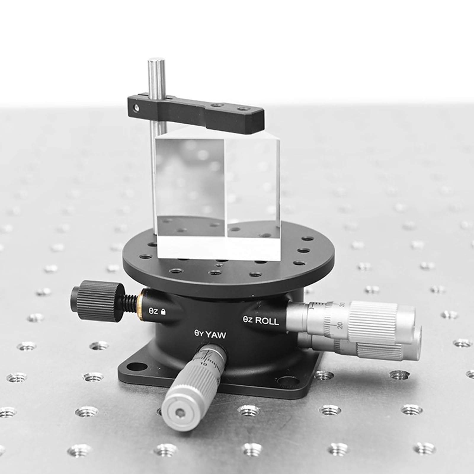Etapa de desplazamiento manual del eje R con ajuste fino y plataforma de corte micrométrica de aleación de aluminio para maquinaria de producción, paso ± 4,1°, capacidad de carga 1 kg