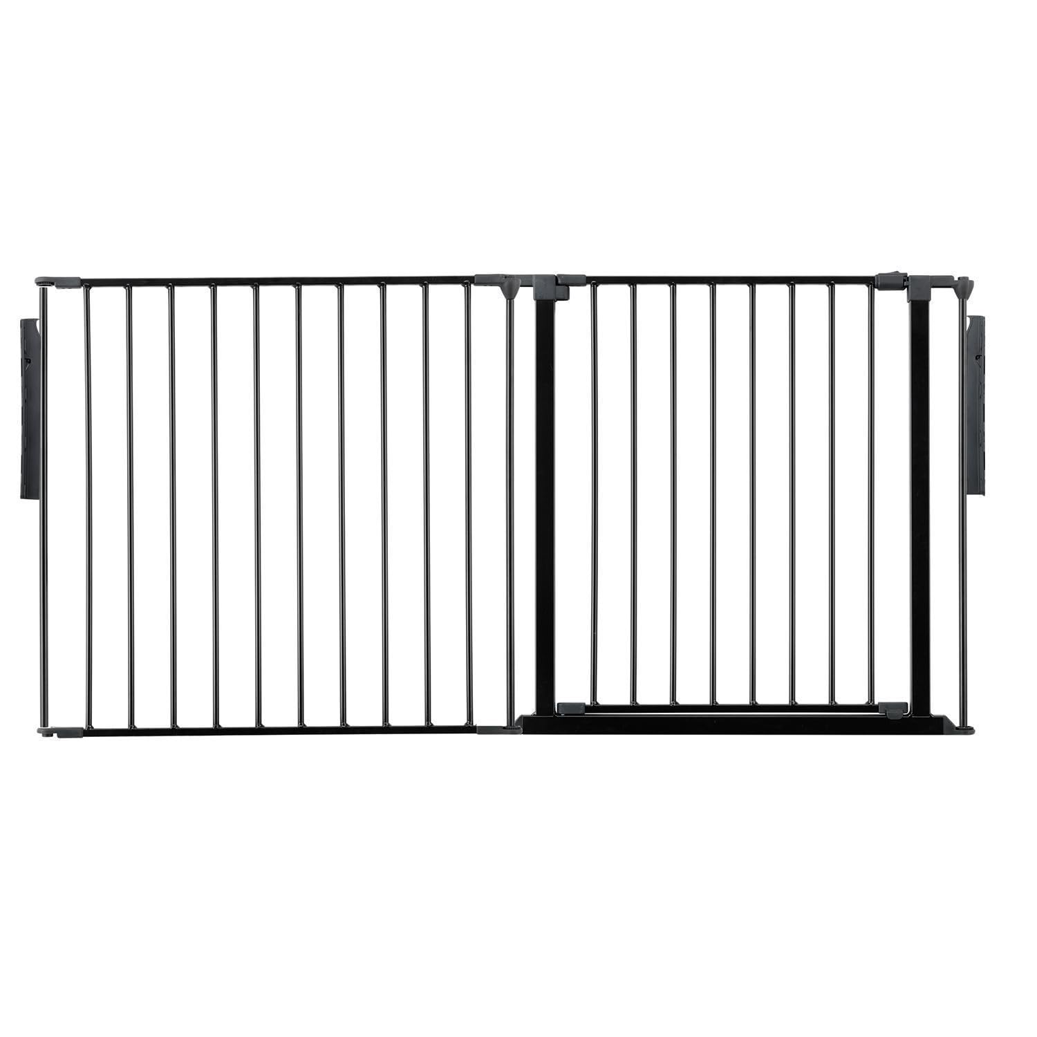 Safetots Black Premium Multi Panel Room Divider, Up To 154Cm Wide, 70Cm Tall, Multi Panel Flexible Room Barrier, Room Divider With Door For Baby And Toddler, Easy Installation