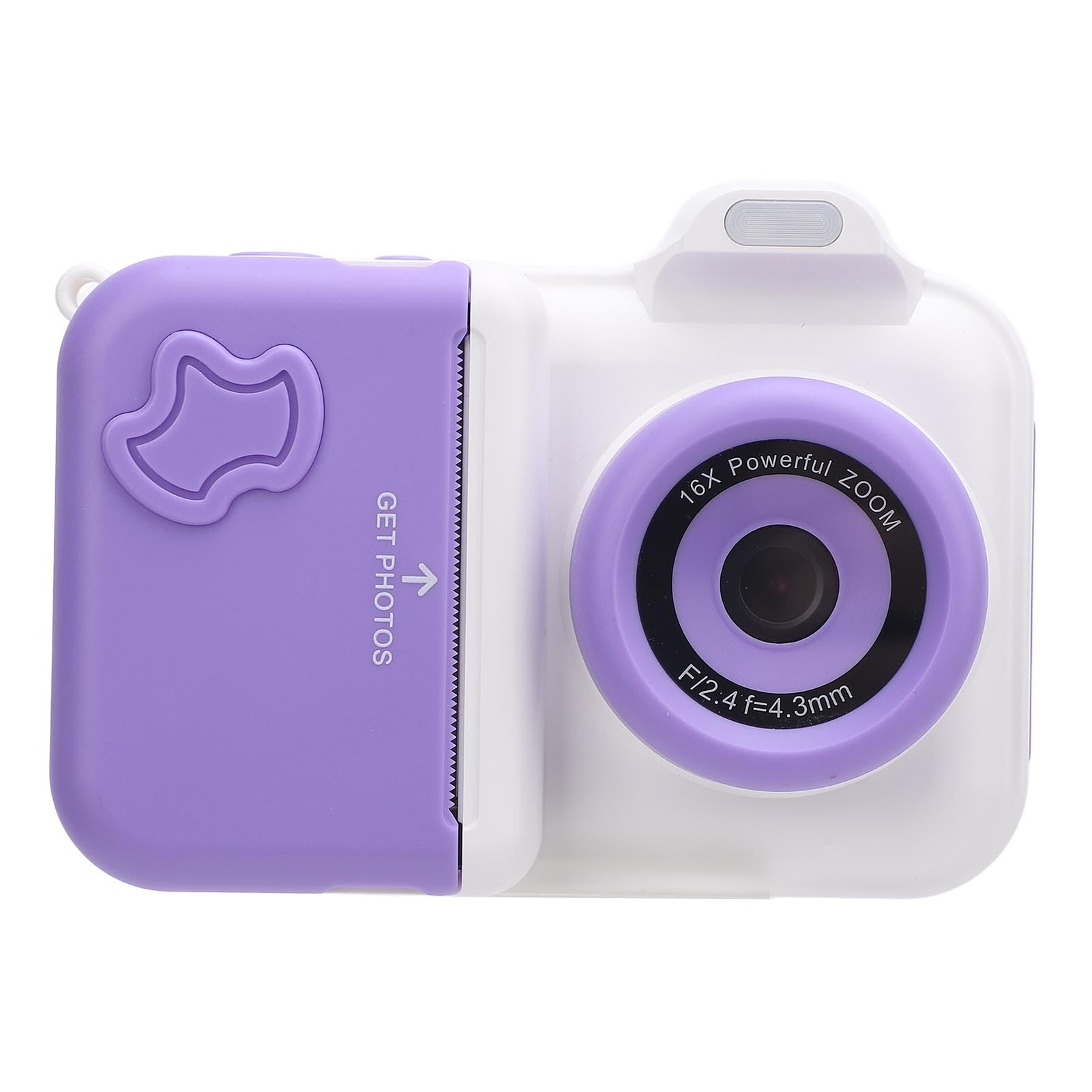 Aparat do Natychmiastowego Drukowania z Podwójnym Obiektywem Flash i kartą Pamięci 32 GB dla Podróżników i Entuzjastów Fotografii (Fioletowy Biały)