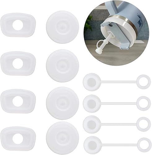 Juego de 3 tapones de silicona a prueba de derrames, compatibles con Stanley Cup 1.0 de 40 onzas30 onzas, accesorios para vasos, incluye 4 tapas de