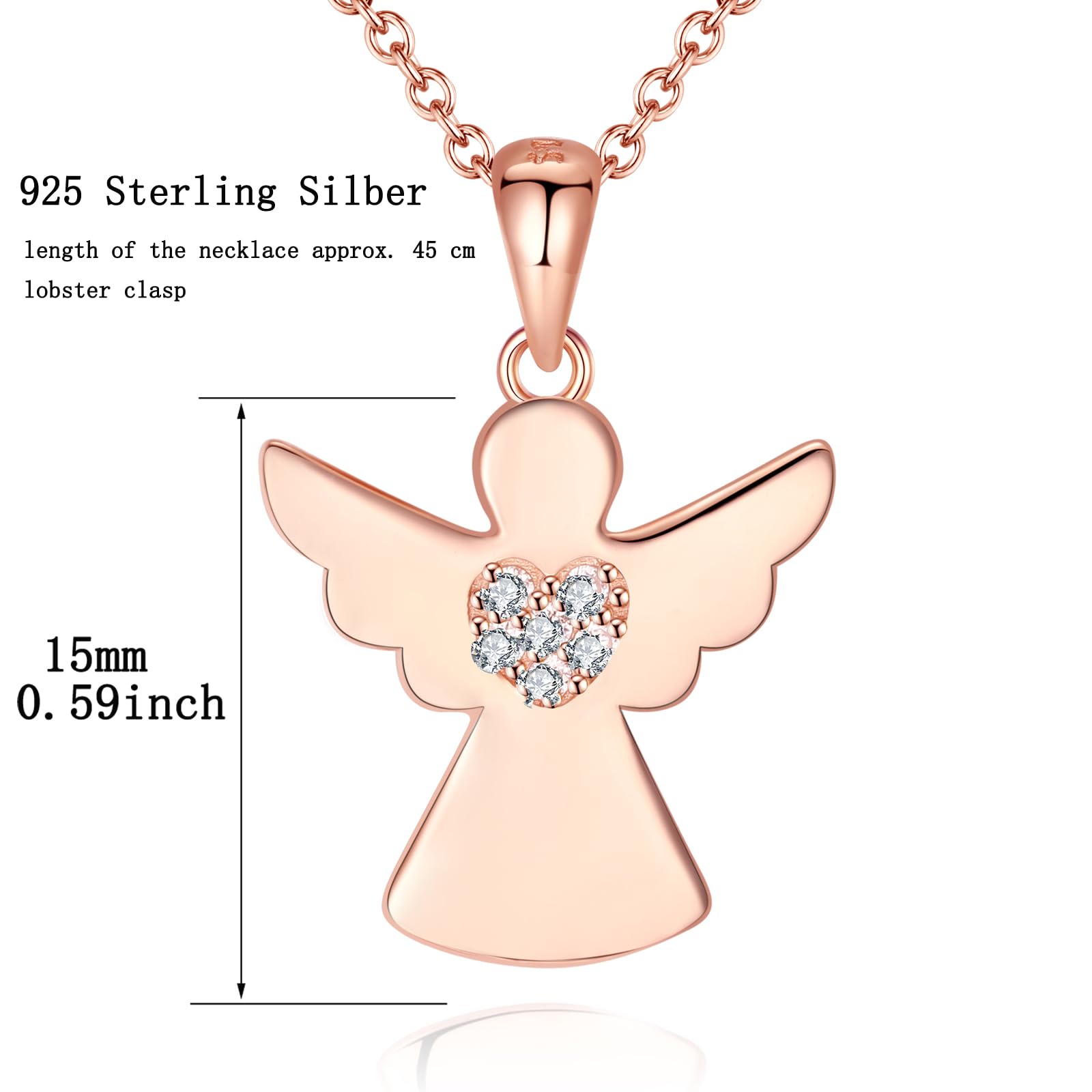 Jrêveinfini Angelo Custode Collana Bambina Donna Argento 925 con Portagioie Regalo, Idee Regalo Battesimo Donna Compleanno Bambina Mamma Regolabile 40 + 5 cm